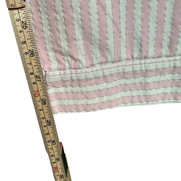 Victoria’s Secret Pink Striped Cotton Pajama Set Button Down Top & Pants Small - Picture 9 of 13